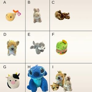 SET OF 8 Cute Stuffed Animals
